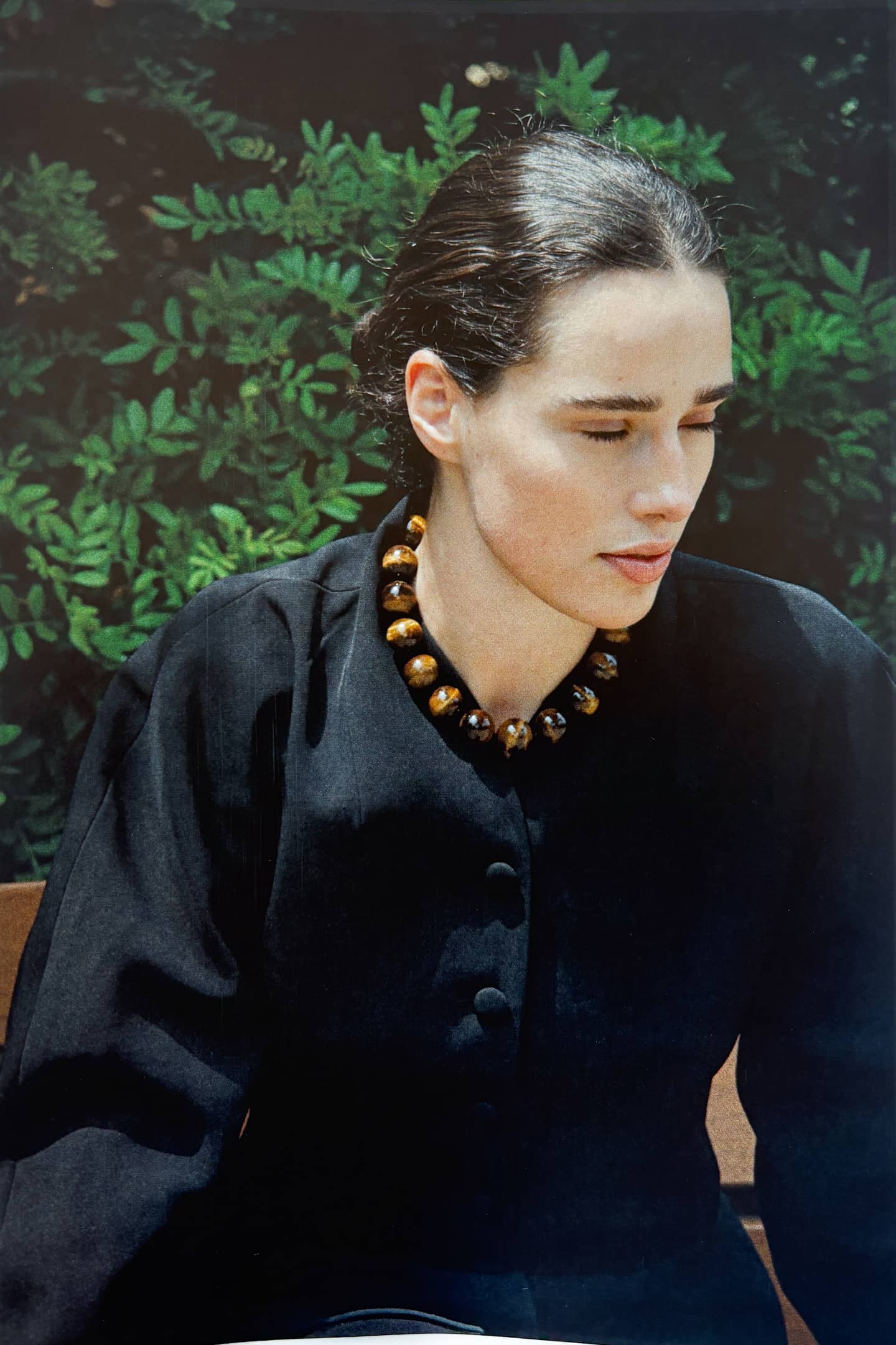 SOMO tiger eye gemstone necklace worn as elegant sustainable jewelry accessory with timeless artisan craftsmanship