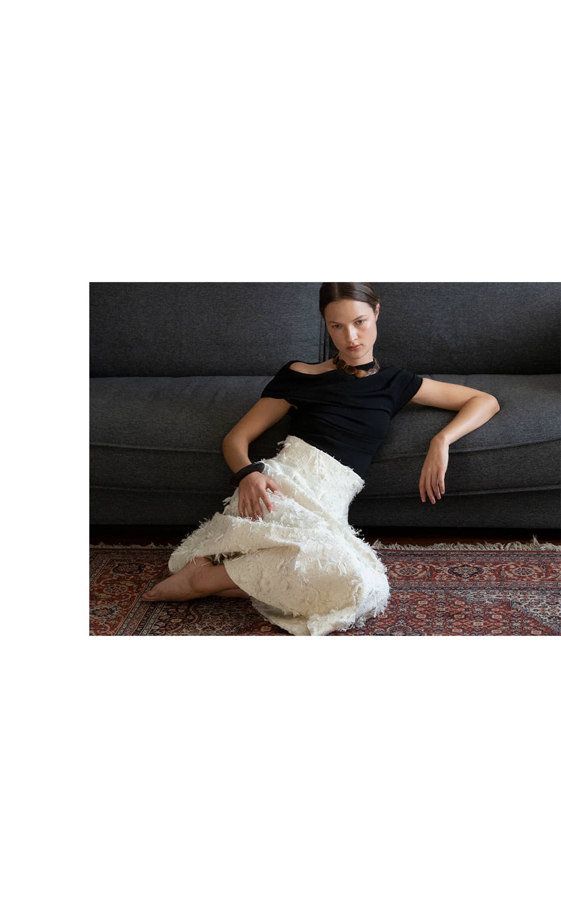 A slow-made necklace crafted in our Spanish atelier using upcycled bone beads and traditional hand-knotting techniques.