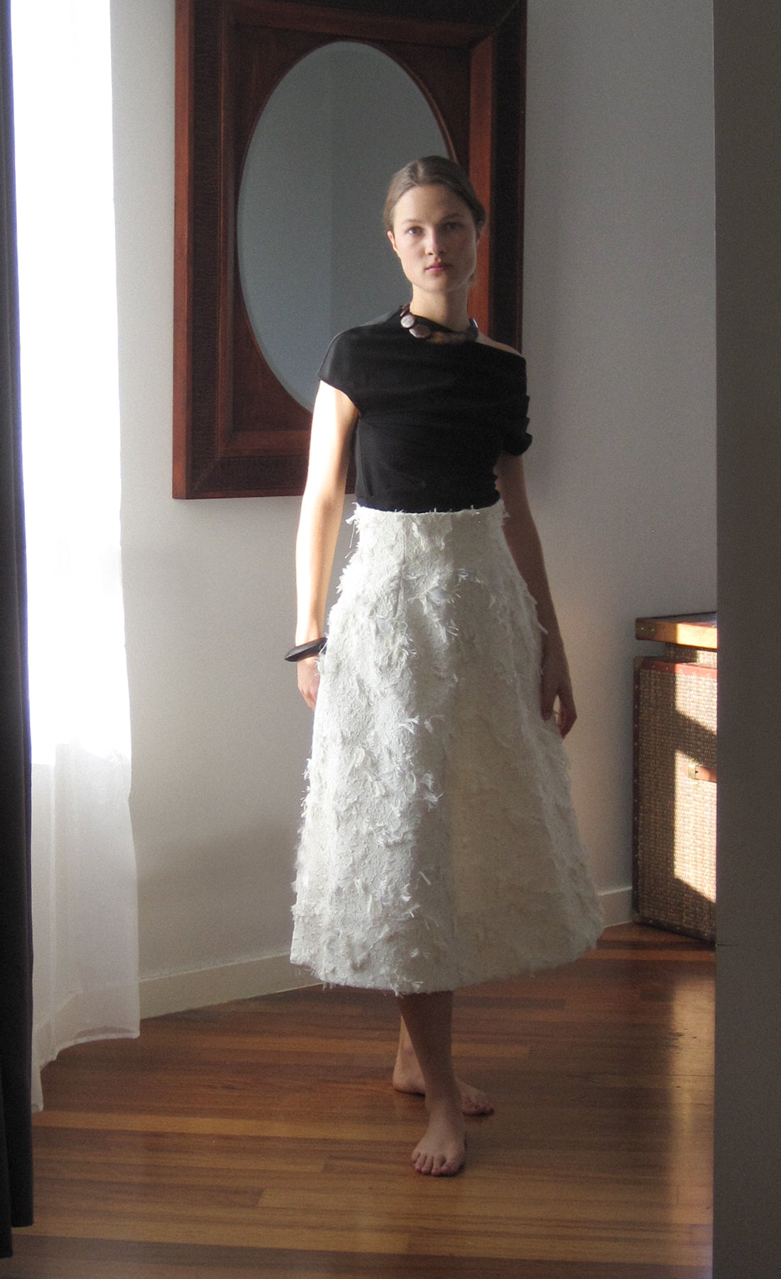 A sustainable statement necklace made with upcycled bone beads, honoring traditional craftsmanship and responsible materials.