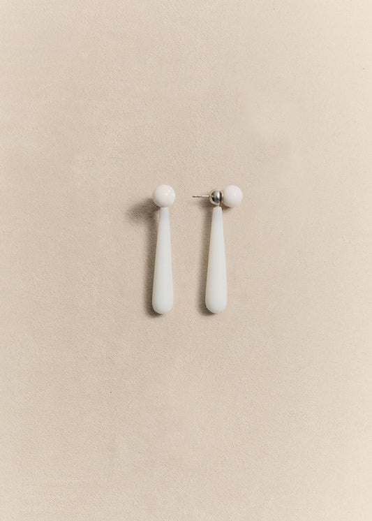 Handcrafted sterling silver earrings finished with natural agate beads. Timeless pieces made slowly by hand.