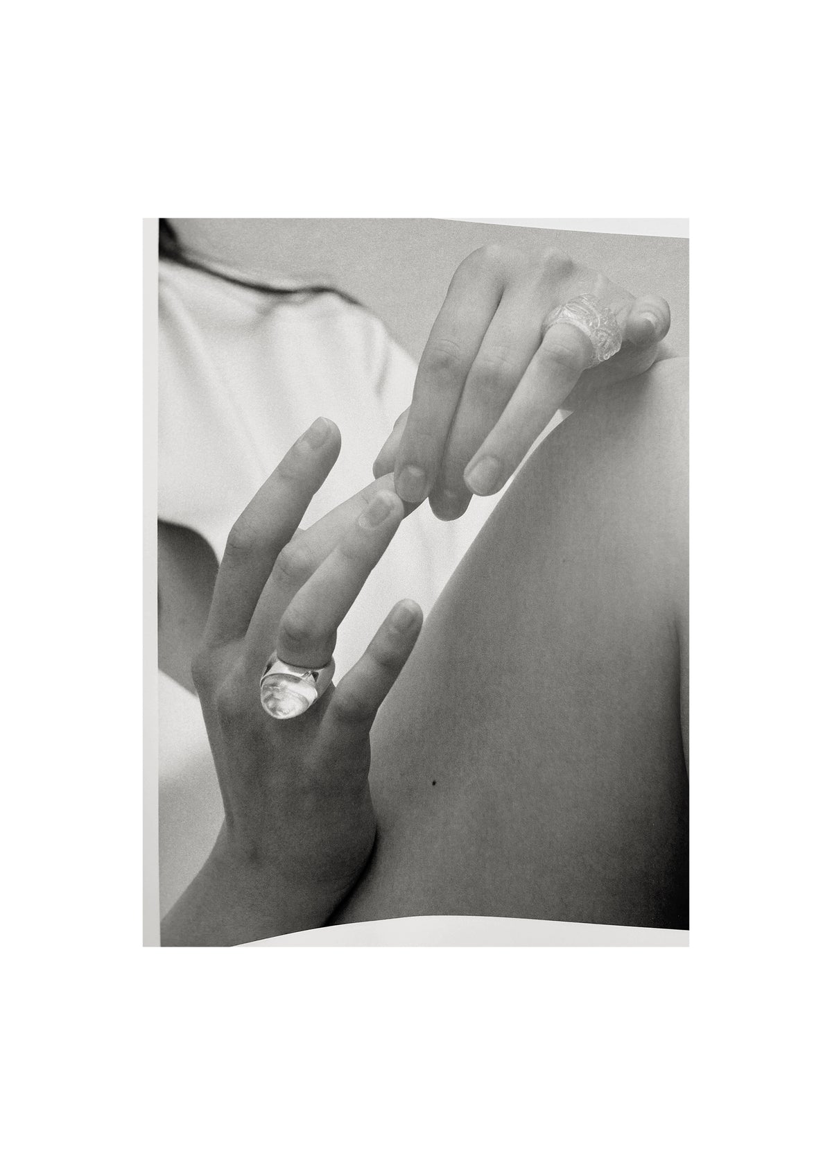 Modernist rock crystal statement ring handcrafted in sterling silver, with subtle variations that make each piece unique.