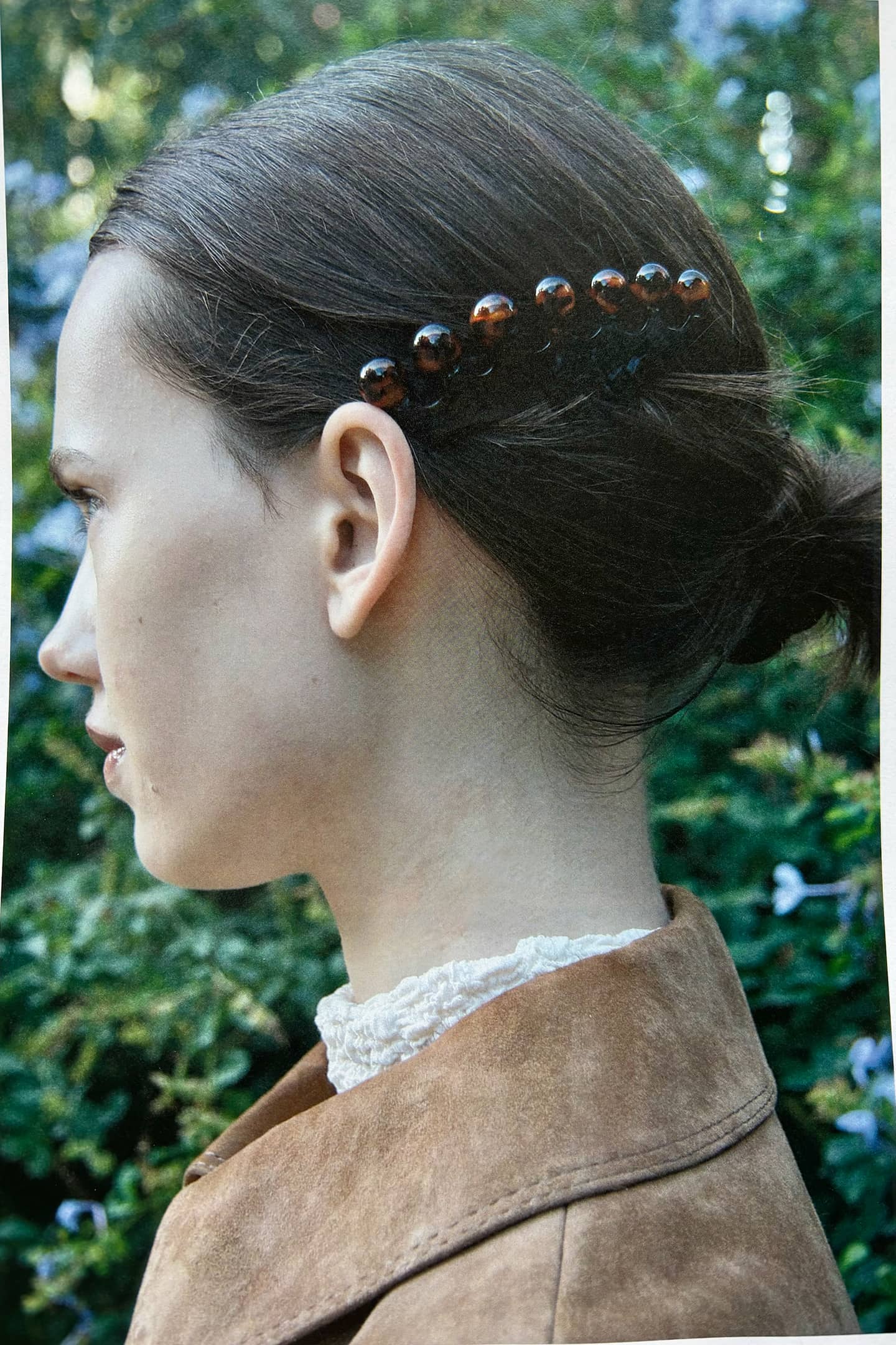 TAPIA hair comb design detail displaying original 1920s inspiration and recycled cellulose acetate sustainable construction